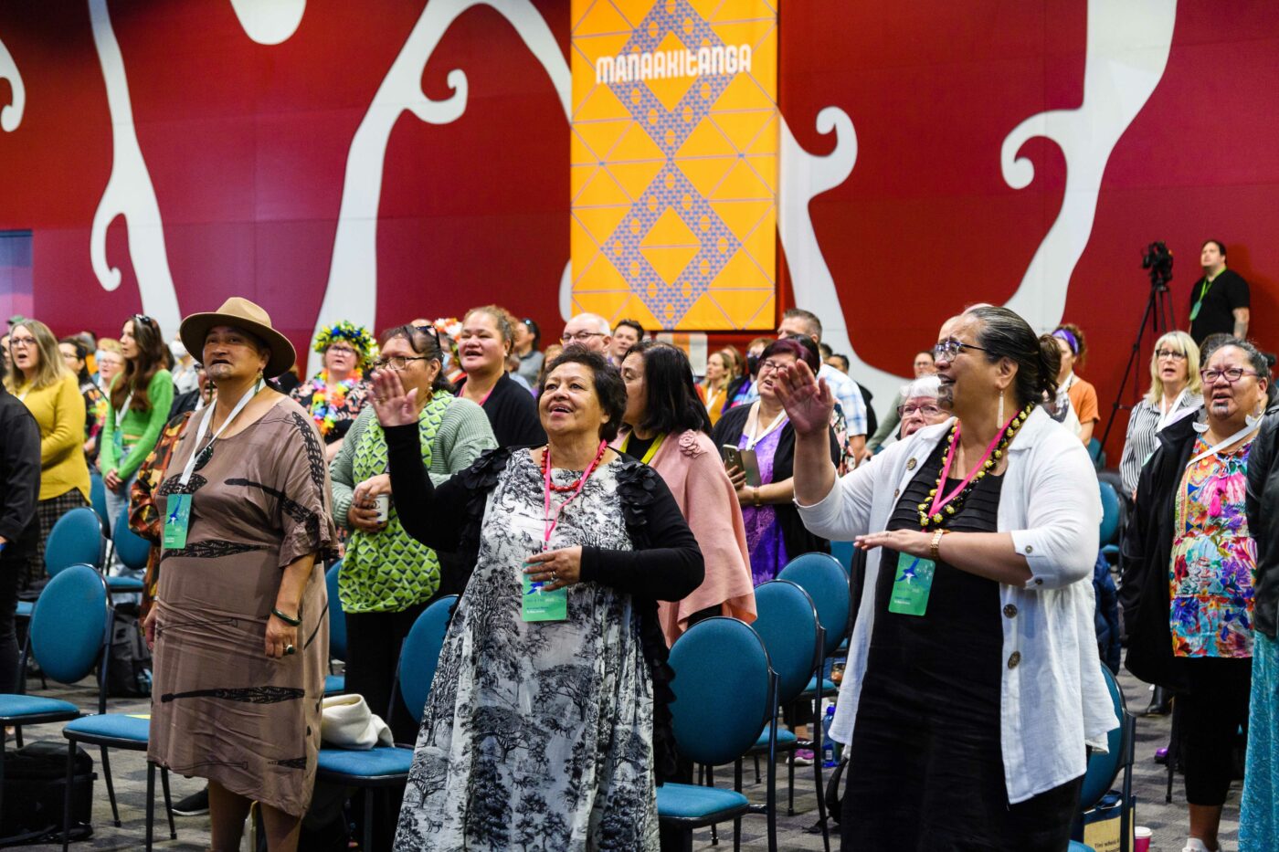 Members standing together and singing at Hui-ā-tau 2022