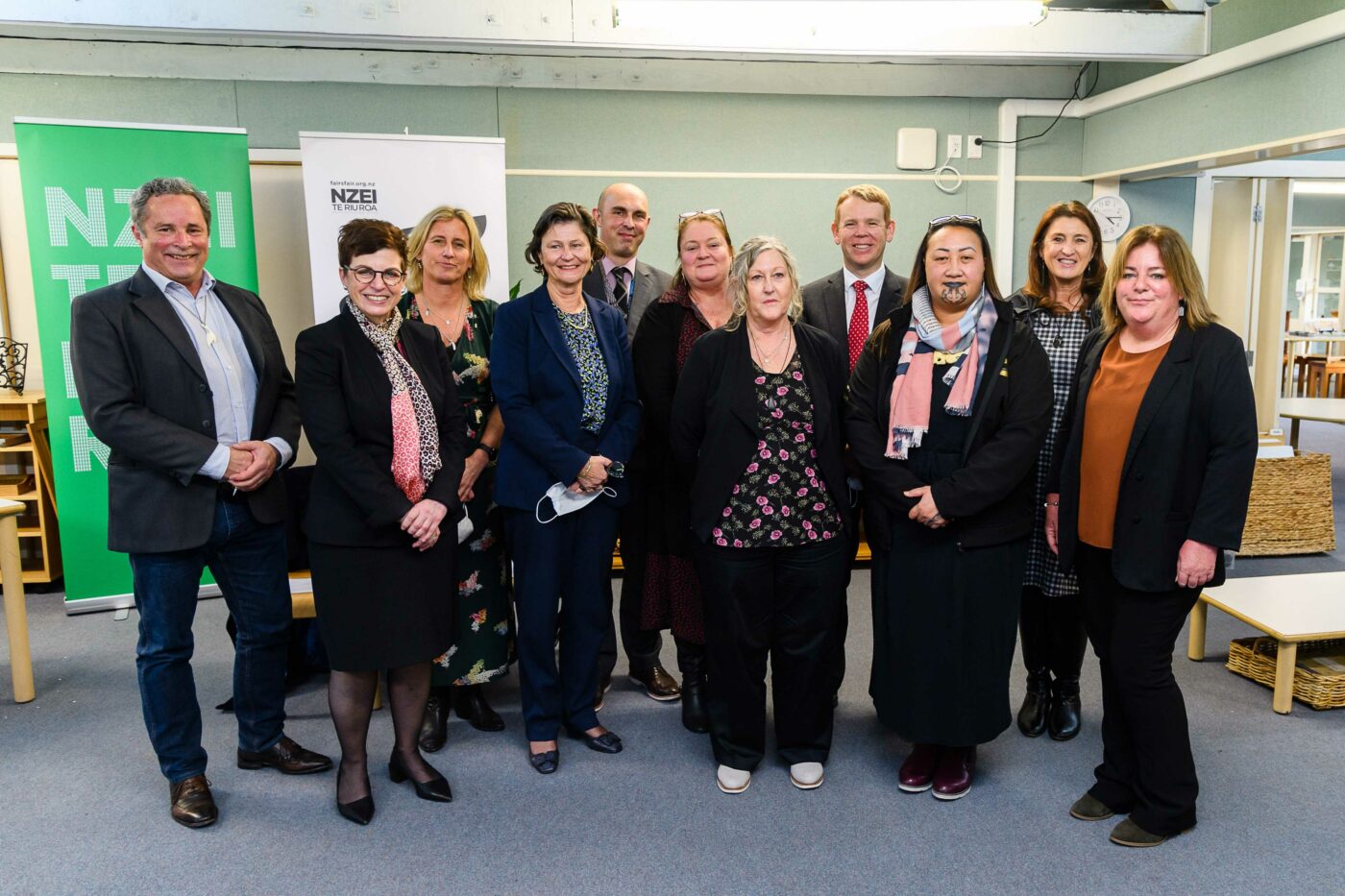 A group of NZEI Te Riu Roa members at a Mana Taurite Fair's Fair event.